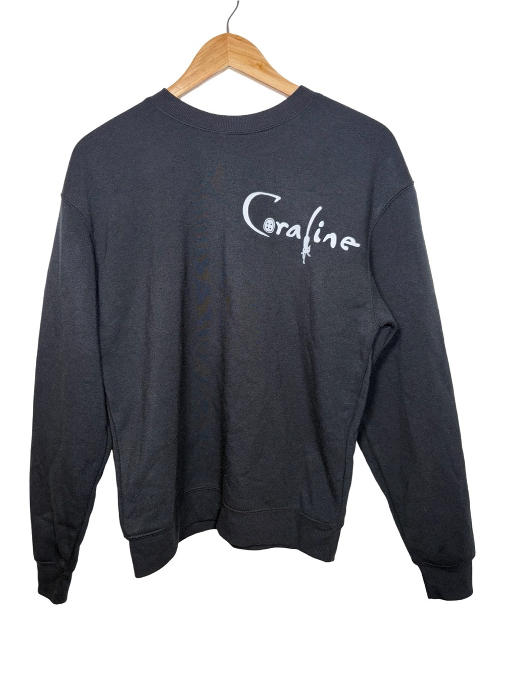 Coraline the other mother shadow Graphic Crewneck Sweater - Black